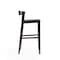 Manhattan Comfort Klismos Barstool in Black and Dark Walnut BS014-BK - alternate 3
